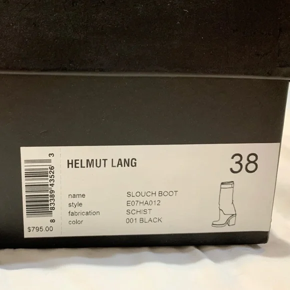 HELMUT LANG SLOUCH TALL HEELED BOOT LEATHER BLACK - Picture 11 of 12